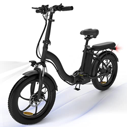 HITWAY Bicicleta eléctrica 20" Fatbike Bicicleta Montaña Plegable Ebike, 250W Motor,48V/10Ah Batería,Shimano 7 Vel,Pedal Assist,Alcance 60-80KM,E-MTB  en oferta