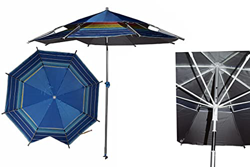 Sombrilla CADÍZ Playa/Jardín Ø 200 cm Anti-viento, tubo 25mm de diámetro. Mástil Aluminio, parasol para terraza, altura ajustable, Jardín, Camping Pis características