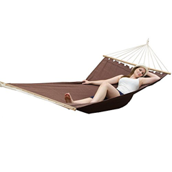 AMANKA XXL Hamaca Grande para 2 Personas 200x120 con Dos Barras de Madera Marrón precio
