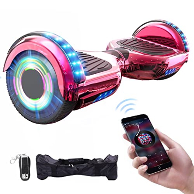 HOVERMAX Hoverboards, Hoverboards de 6.5 Pulgadas para Niños, Hoverboards con Control Remoto Flash Led Bluetooth y Bolsa de Transporte, Regalo para Ad