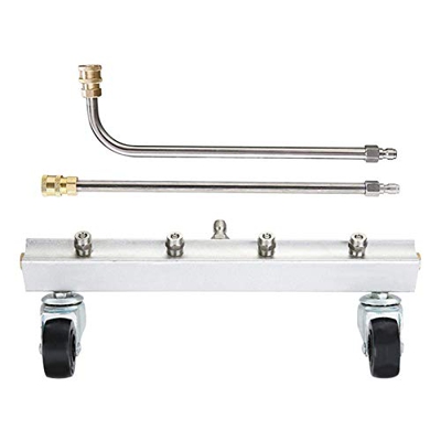 POHOVE Doble Función Chasis Limpiador Chasis Lavadora de Presión Limpiador 16 Inch Bajos Coche Lavado Agua Escoba con 2 Extensión 45 Grados Angular Va