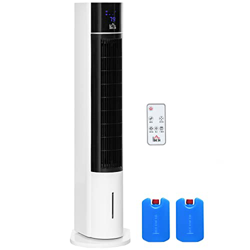HOMCOM Enfriador de Aire Oscilante Humificador con Control Remoto Pantalla LED 3 Velocidades 3 Modos y Temporizador 12h Ventilador de Torre sin Aspas  precio