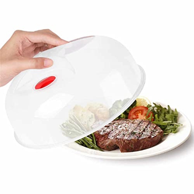 Tapa Microondas libre BPA de plástico transparente grande con válvula (28 cm)