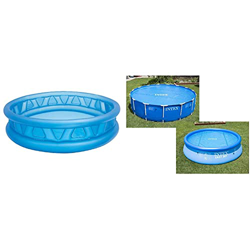 Intex 58431Np - Piscina Hinchable De Relieve Azul 188 X 46 Cm, 790 litros + 29020 - Cobertor Solar para Piscinas 244 Cm De Diámetro en oferta