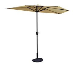 MaxxGarden Sombrilla Semicircular Ø 270 cm - Parasol para Pared de Jardín con Manivela y Mástil de Aluminio de Ø38 mm – para Terraza, Balcón – Base no características