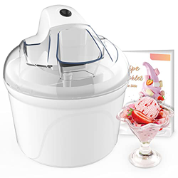 Máquina de Hacer Helados, 1.5L Heladera, Tapa Transparente Visible con Boquilla de Ingredientes, Hace Helado para 2-4 Personas en Menos de 30 Minutos, en oferta