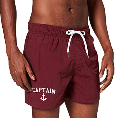 Mister Tee Captain Swim Shorts Baador para Hombre, Cereza, XL