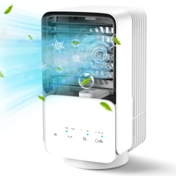 CONOPU Aire Acondicionado Portátil, 4 en 1 Mini Enfriador de Aire, 700ML Mini Aire Acondicionado, Oscilación de 120 °, 3 Velocidades, Humidificador, V características