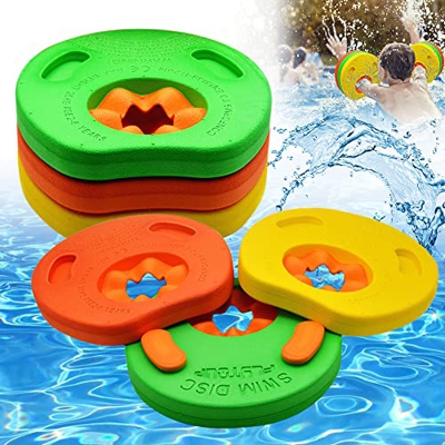 CJBIN Manguitos Piscina, 6 Piezas Discos Flotantes Piscina Niños Discos de Natación Hechos de Espuma, Flotador de Brazos para Principiantes Niños Niña