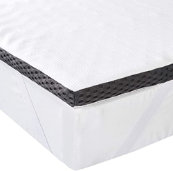 Amazon Basics - Sobrecolchón de espuma con memoria confortable con correas, 4 cm - 140 x 190 cm en oferta