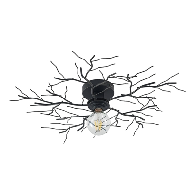 Lindby Vetki plafón con decoración, negro