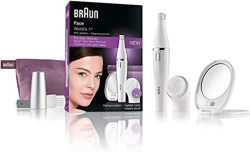 Braun Face 830 - Depiladora facial con cepillo de limpieza, color blanco características