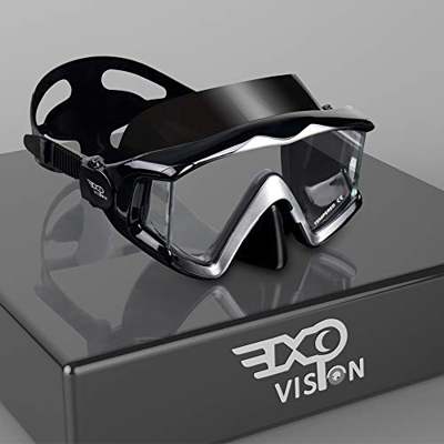 Pano 3 Máscara de buceo panorámica para adultos, máscara de buceo con esnórquel de vidrio templado, gafas de natación premium con cubierta nasal, equi