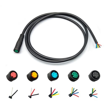 Ebike Cable Extension Julet Female Male 2/3/4/5/6 Pin Ebike Extension Connector Waterproof Plug for Electric Bicycle Display Throttle Pas Ebike Parts
