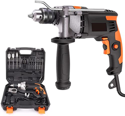 Taladro Percutor, 850W 3000RPM Taladro Eléctrico con Varios Accesorios y Maletín Portátil, Martillo Taladro 2 Funciones en 1, 360° Empuñadura Giratori características