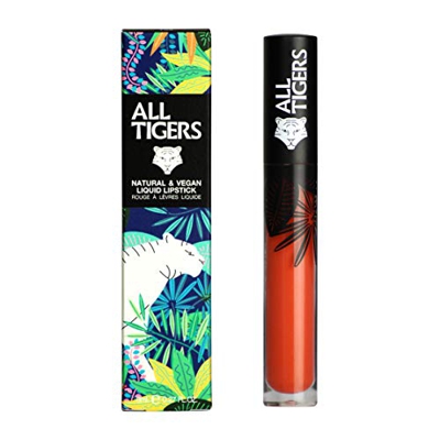 Lápiz Labial Líquido Mate Vegano y Natural - Larga Duración - Color : Coral Naranja"Hear Me Roar" 785 - Pintalabios Sin Derivados Petroquímicos - Ingr