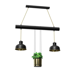 Lámpara colgante Flora con macetero, 2 luces precio