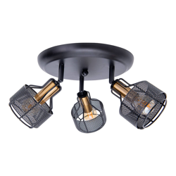 Plafón Foro, 3 luces, negro/oro precio