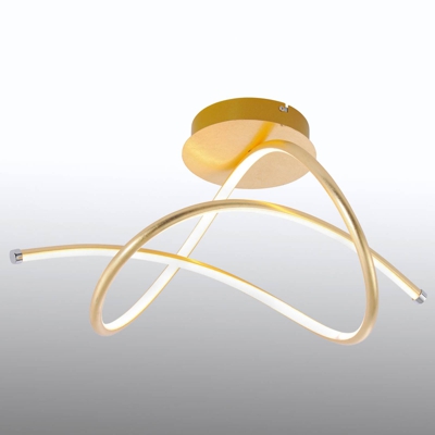 Plafón LED Violetta, curvado, oro