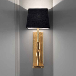 Negro-dorado lámpara de pared Slim en oferta