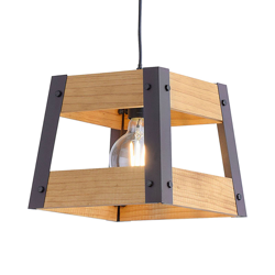 Lámpara colgante Crate de madera, 1 luz precio