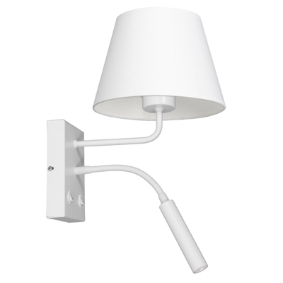 Aplique Soho, cónico, con brazo de lectura blanco