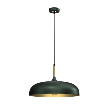 Lámpara colgante Lincoln, verde/oro