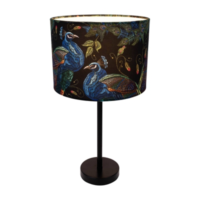 Lámpara de mesa Pavo Real, Ø 25 cm, negro