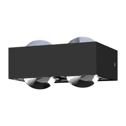 Aplique Focus 150, 4 lentes claras, 2xG9, negro en oferta