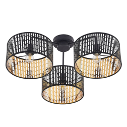 Lindby Aridani plafón en negro y oro en oferta