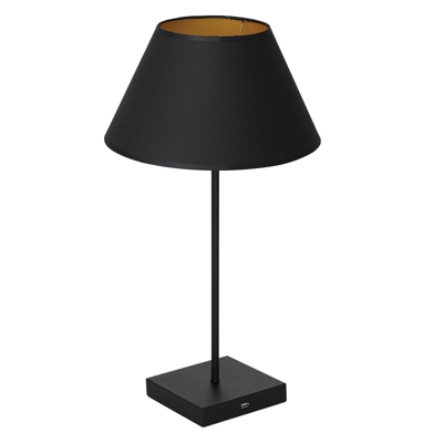 Lámpara de mesa Table, pantalla cónica negro-oro
