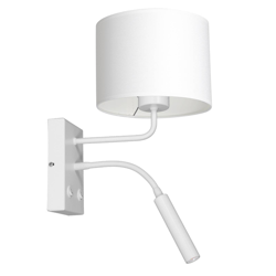 Aplique Soho, cilíndrico, brazo de lectura, blanco en oferta