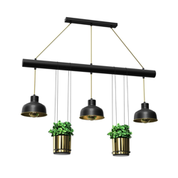Lámpara colgante Flora con 2 maceteros, 3 luces en oferta