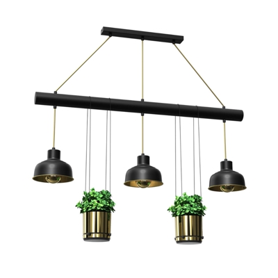 Lámpara colgante Flora con 2 maceteros, 3 luces