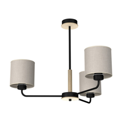 Lámpara de araña Atlanta pantallas de lino 3 luces en oferta