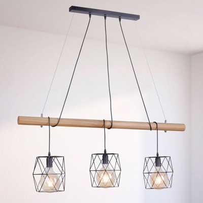 Lámpara colgante LED Edgar pantallas jaula 3 luces