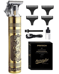 PRITECH Cortapelos Hombre, Maquina Cortar Pelo Profesional, Carga Rápida USB Inalámbrica Cortadora de Pelo Para Uso de Hogar y Peluquería. (Dragón-Fén precio