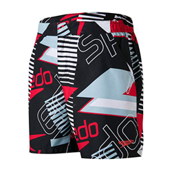Speedo Hombres Shorts de baño Vintage Paradise de 16", Negro/Blanco/Sky Blue/Lava Red, M precio