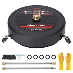 Limpiador de superficies de alta presión con 3 ruedas, cabezales Power Washer con 2 barras de extensión rectas, conexión rápida de 1/4", 3600 psi. precio