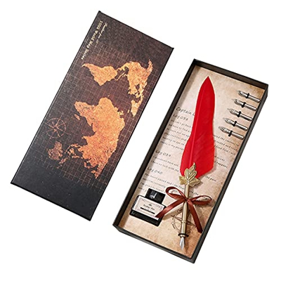 DONTZ Pluma Pluma,Juego De Bolígrafos Y Tintas Pluma Estilográfica con Puntas De Repuesto para Escritura De Caligrafía, Bolígrafo De Firma Vintage, Re