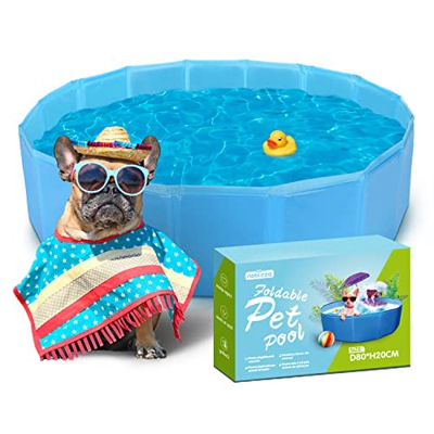 Nobleza Piscina para Perros,Plegable Bañera para Perros Pequeños Mascotas, PVC Piscina para Perros 80 x 20cm