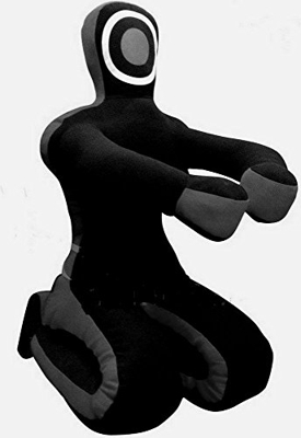 leatheray MMA Jiu Jitsu Judo Bolsa de boxeo Grappling Dummy Negro – sin relleno, 70 inches (6 ft), Synthetic Leather Black