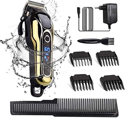 BIGFOX Cortapelos Hombre Profesional, Máquina de Cortar Pelo, Cortadores de Cabello Eléctricos Inalámbricos Silensiosa con 4 Peines Guía