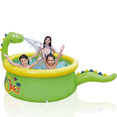 Piscina Inflable de Dinosaurio para niños Piscina de Agua para bebés para niños Adultos 175 x 62 cm Piscina para niños con aspersor para jardín al Air