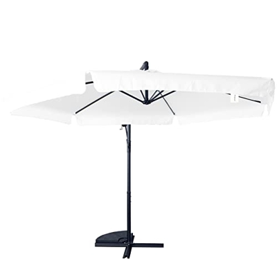 GARDENIA D300 Sombrilla de jardín Ø 3 x 3 m deentrado de acero para exterior, decoración de piscina, cenador, terraza, bar, hotel, balcones, poste ant