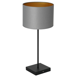 Lámpara de mesa Table negro, cilindro gris-oro características