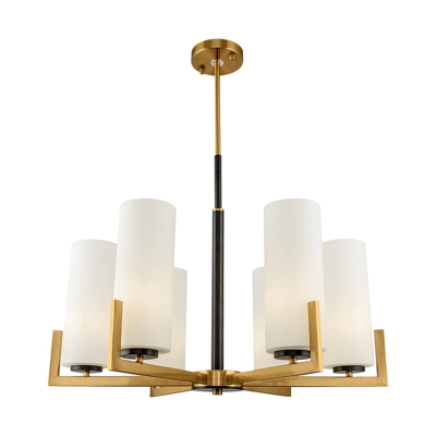 Maytoni Fortano de araña 6 luces pantallas vidrio