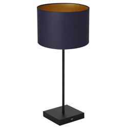 Lámpara de mesa Table negro, cilindro azul-oro en oferta