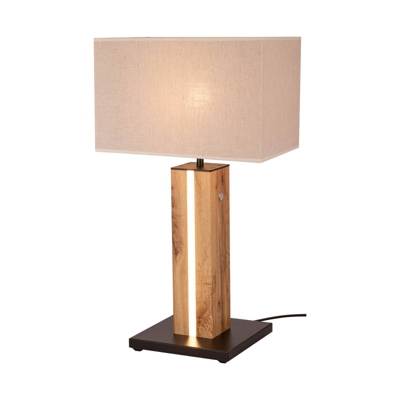 Lámpara de mesa Elegance, dim chapa de roble beige
