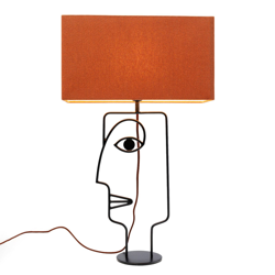 KARE Face Wire Orange lámpara mesa, retrato hombre en oferta